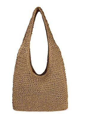 🆕 Women Large Straw Beach Bag Handmade Woven Shoulder Bags Hobo Tote Handbag